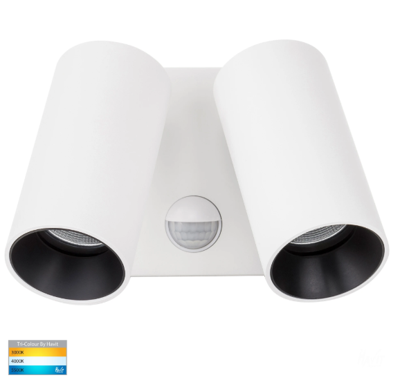 Revo 2lt Exterior Single Adjustable Wall Light Inc Sensor White Hv3684t Wht Lights Direct - Exterior Wall Light With Sensor